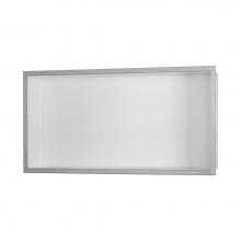 Easy Drain USA BOX-60x30x10-W - ESS Box 10 24''x12''(600x300mm) White with frame brushed stainless steel, incl