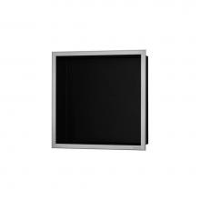 Easy Drain USA BOX-30x30x10-B - ESS Box 10 12''x12''(300x300mm) Matt Black with frame brushed stainless steel,