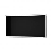 Easy Drain USA BOX-60x30x10-PB - ESS Box 10 24''x12''(600x300mm) Matt Black with frame chrome-plated stainless