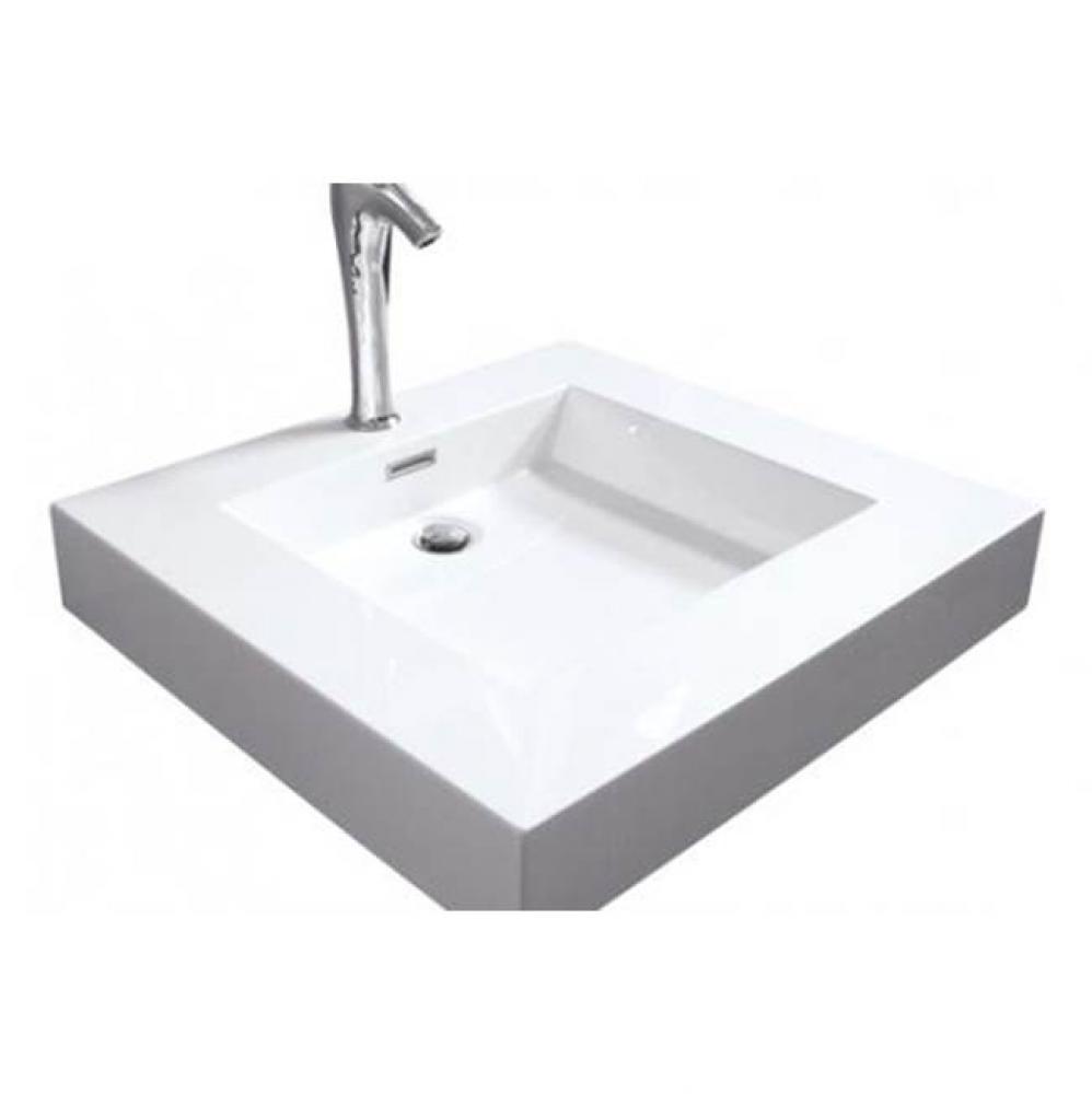 BLOCK 25X18 SOLID SURFACE SINK - ALMOND