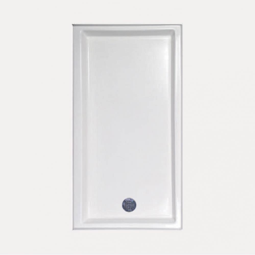 SHOWER PAN AC 6030 END DRAIN - WHITE-LEFT HAND