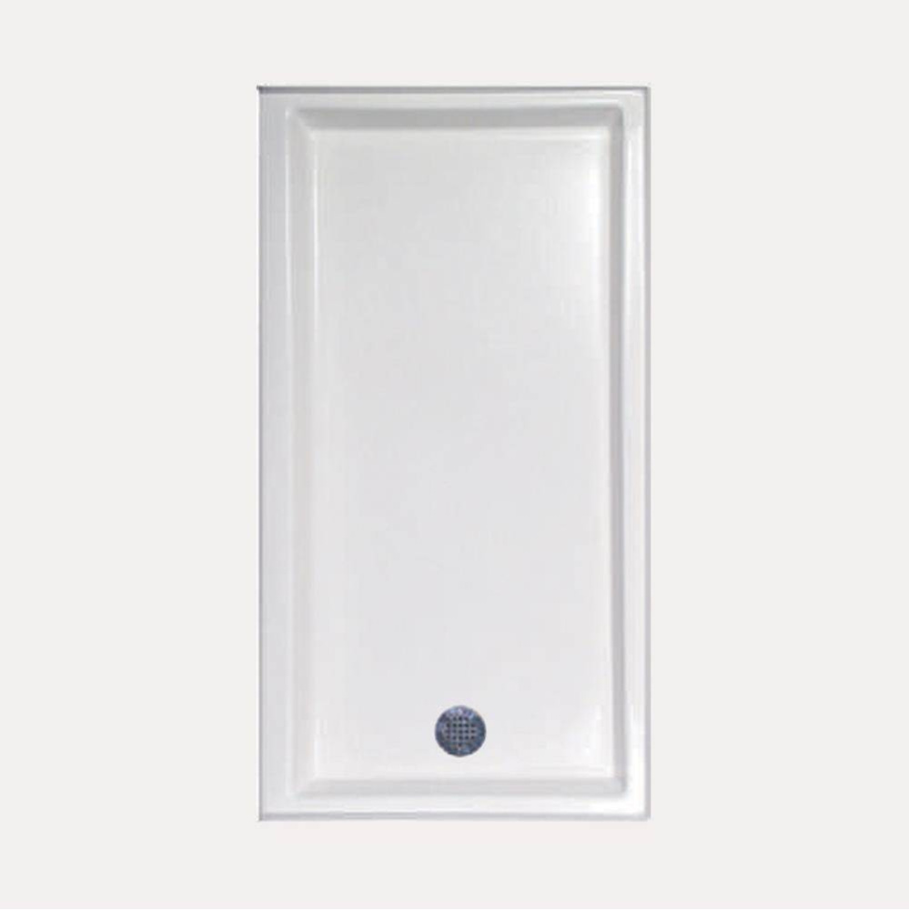 SHOWER PAN AC 6030 END DRAIN - WHITE-LEFT HAND