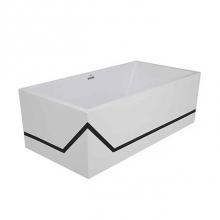 Hydro systems MIL6333HTO-WHI-BND.BLK - MILLENNIUM 6333 METRO TUB ONLY - WHITE W/ BLACK BAND