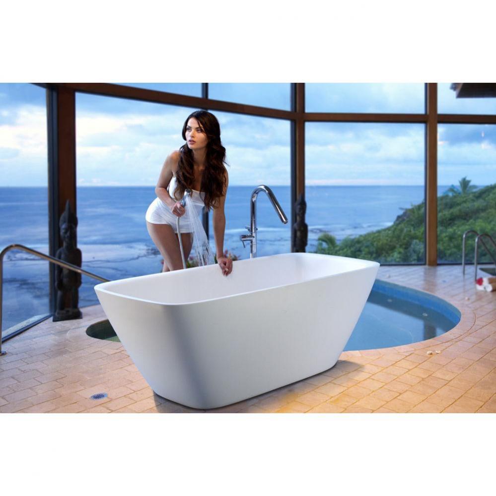 Aquatica Arabella-Wht Freestanding Solid Surface Bathtub