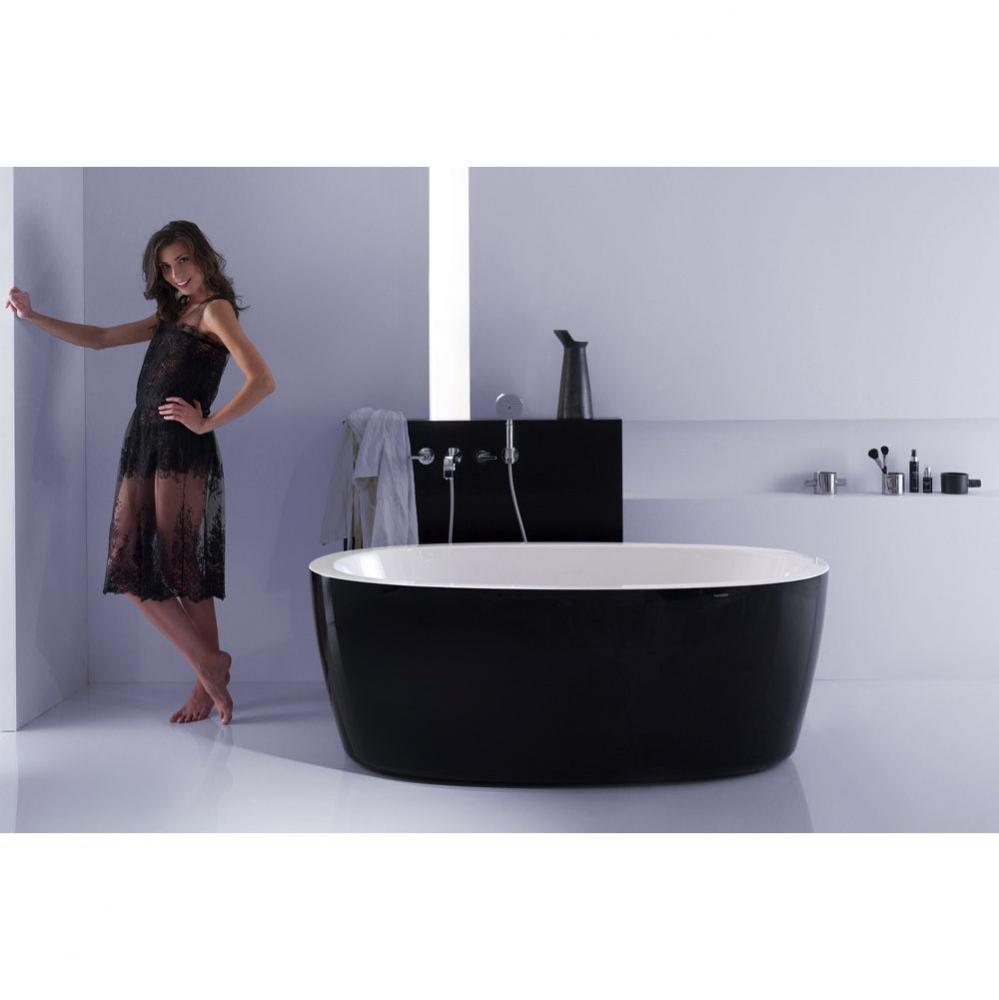 Aquatica Purescape 174A-Blck-Wht Freestanding Acrylic Bathtub