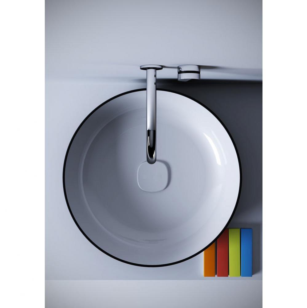 Metamorfosi-Black-Wht Round Ceramic Bathroom Vessel Sink