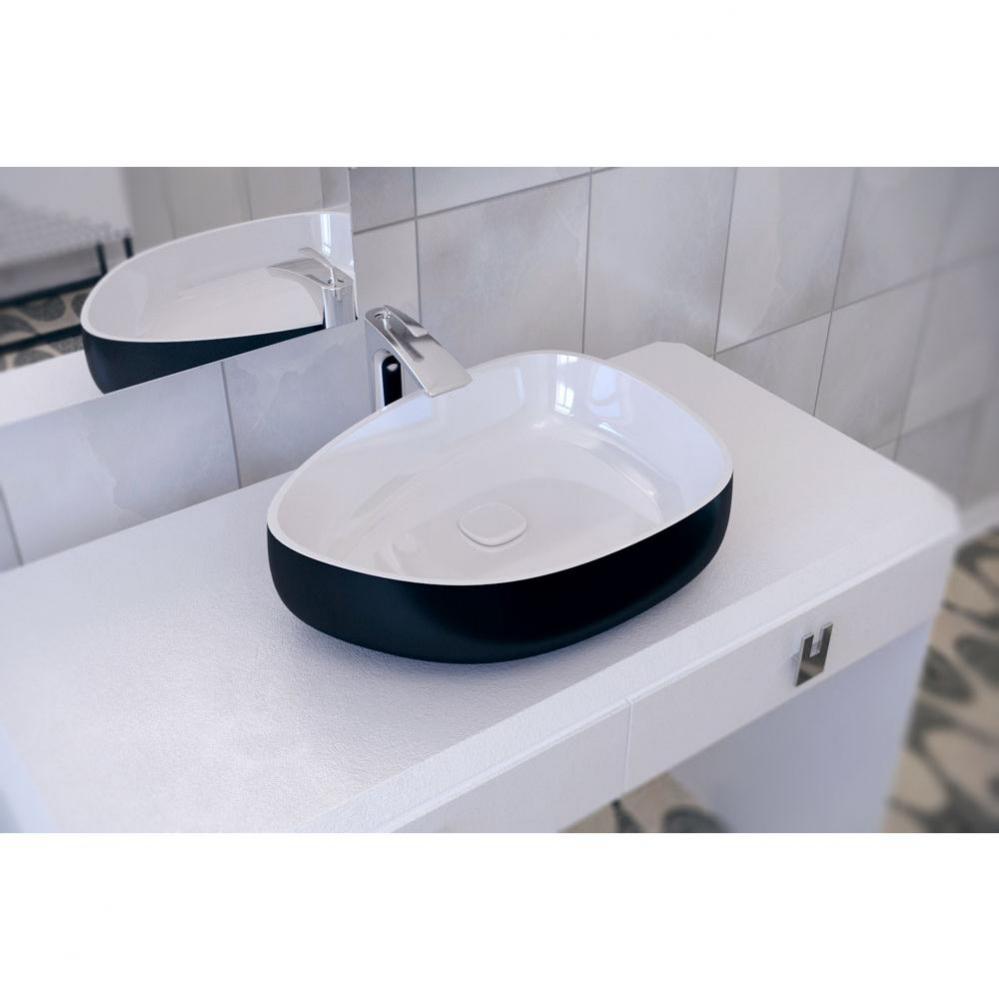 Metamorfosi-Black-Wht Shapeless Ceramic Bathroom Vessel Sink