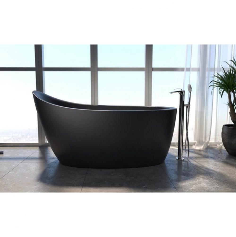 Aquatica Emmanuelle 2 Black Freestanding Solid Surface Bathtub