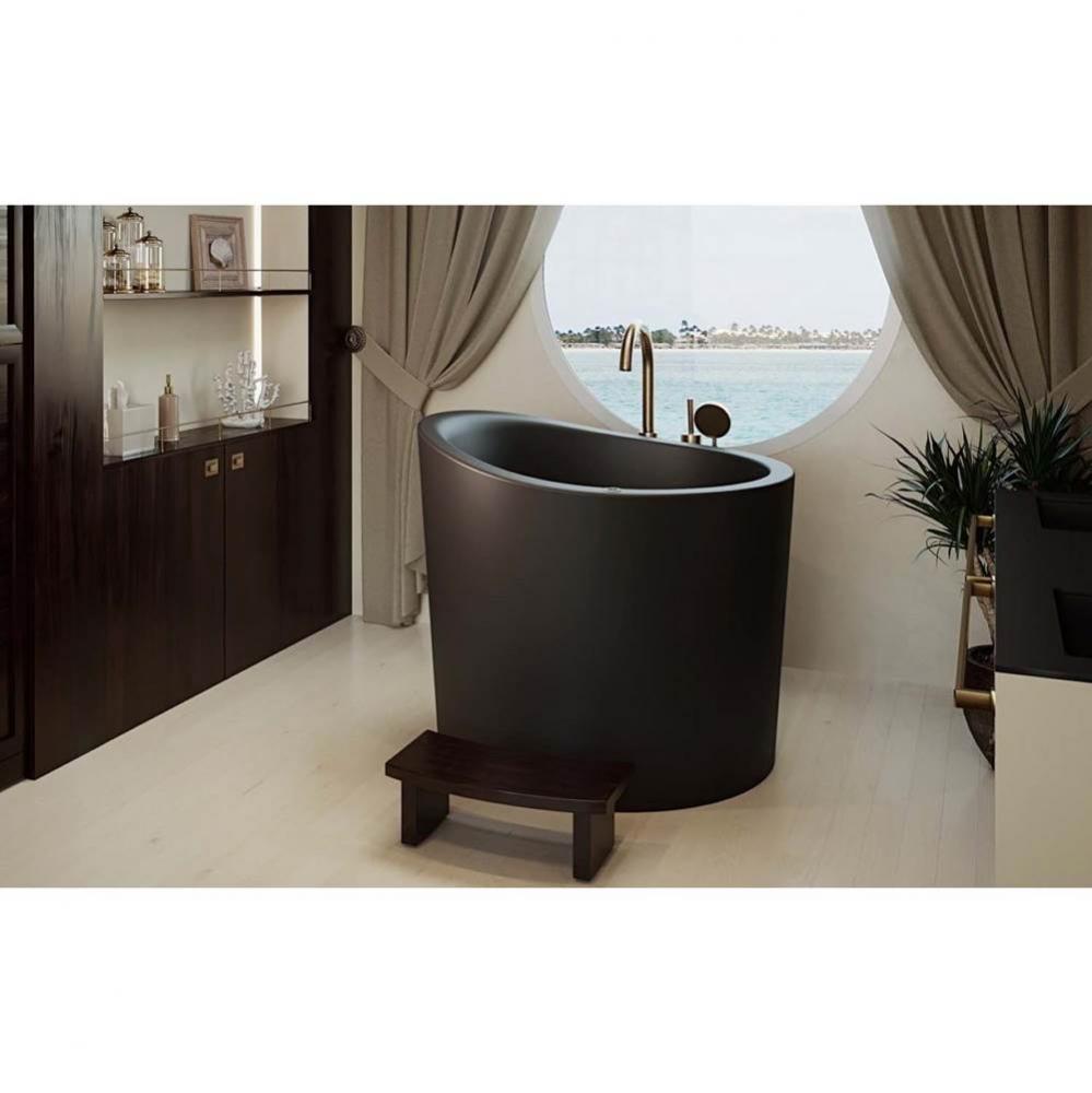 Aquatica True Ofuro Mini Black Tranquility Heated Japanese Bathtub