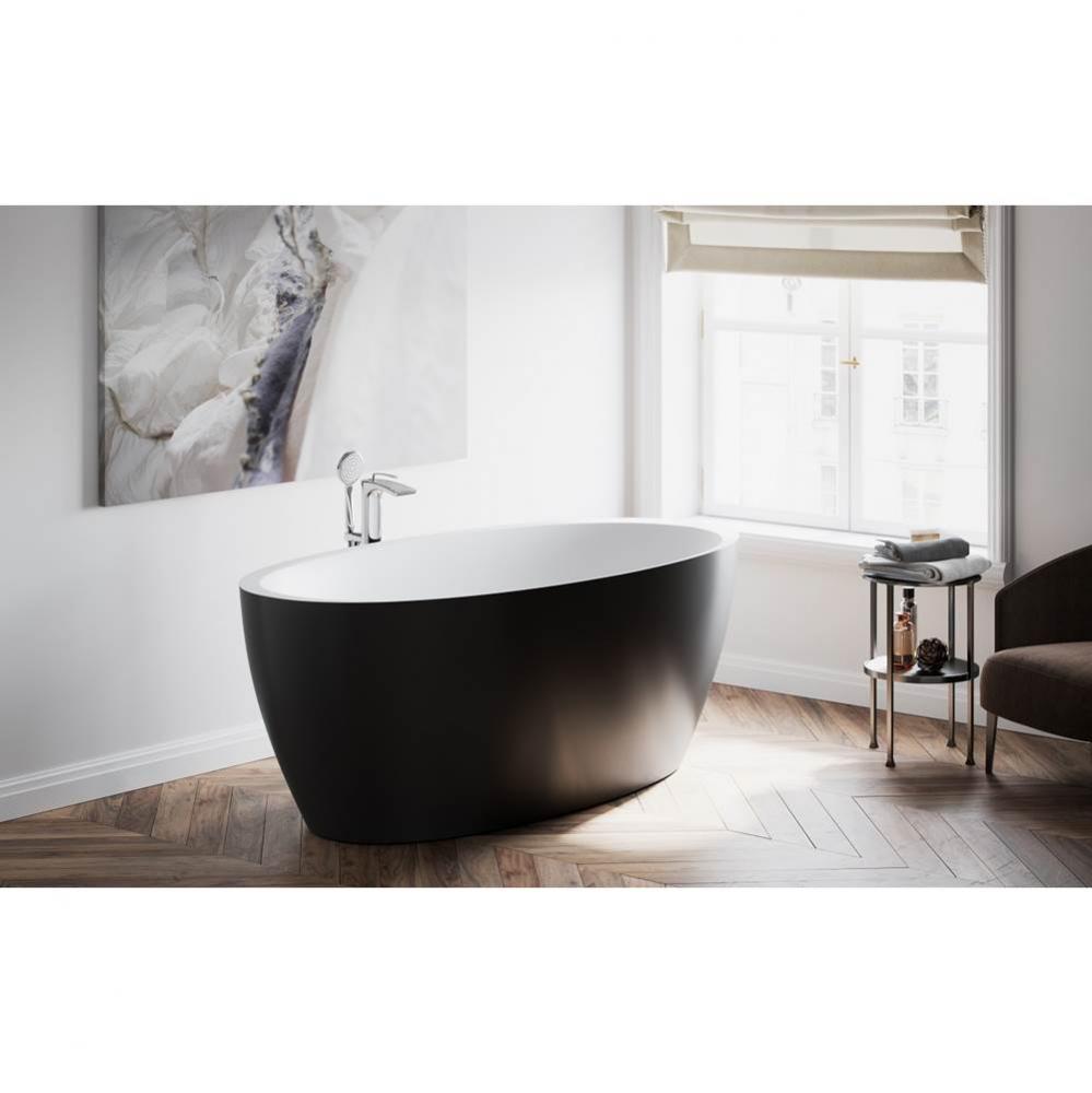 Aquatica Sensuality™ Blck-Wht Freestanding Solid Surface Bathtub
