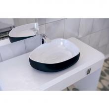 Aquatica Metamorfosi-Shapel-Blck-Wht - Metamorfosi-Black-Wht Shapeless Ceramic Bathroom Vessel Sink