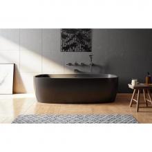 Aquatica Coletta-Blck - Aquatica Coletta™ Graphite Black Freestanding Solid Surface Bathtub