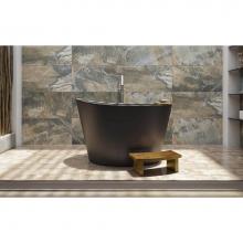 Aquatica True Ofuro-Blck - Aquatica True Ofuro Black Freestanding Stone Japanese Soaking Bathtub