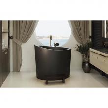 Aquatica True Ofuro Mini-Blck - Aquatica True Ofuro Mini Black Freestanding Stone Japanese Soaking Bathtub