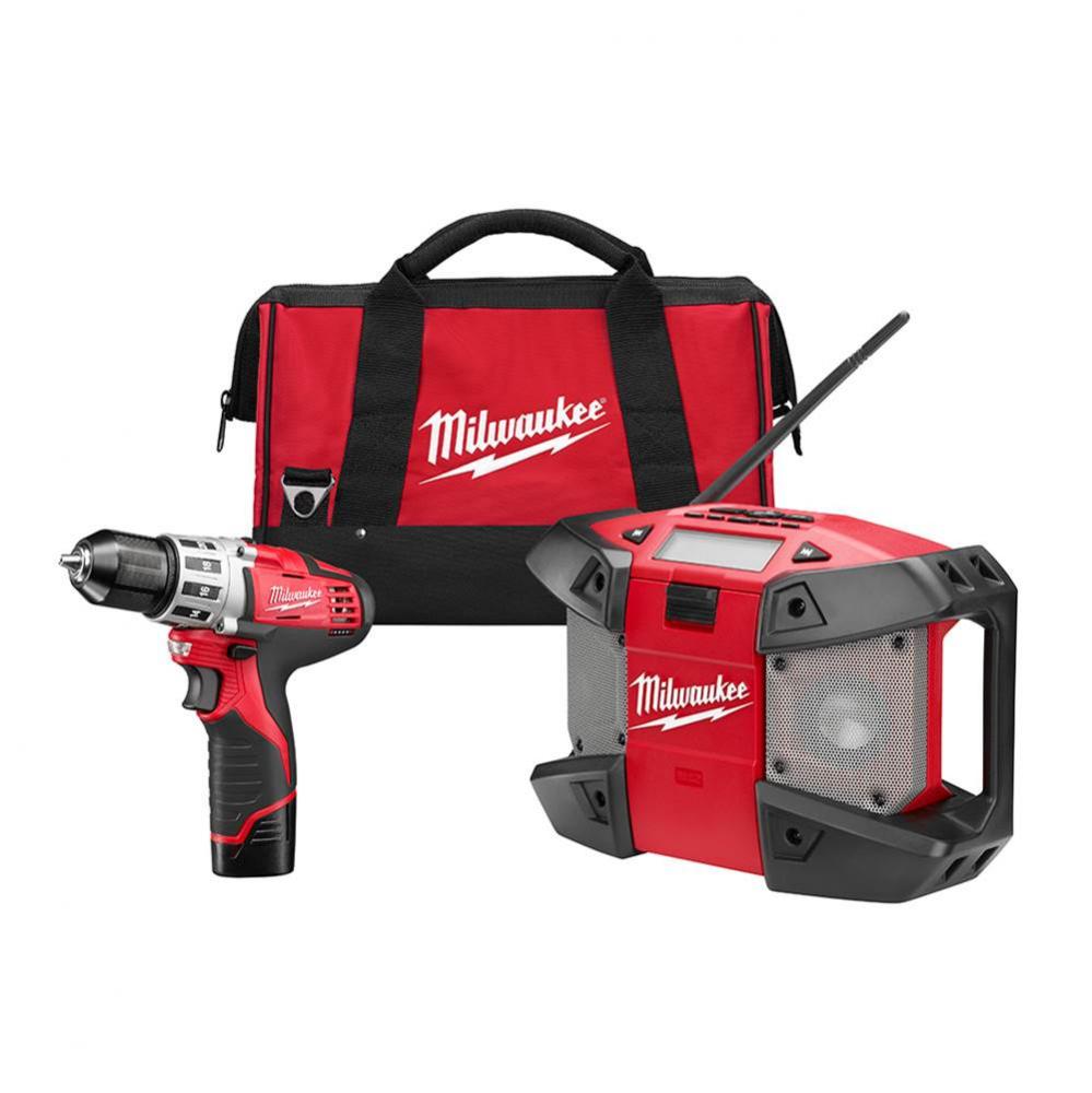 M12 Combo 3/8'' Drill/Driver And Radio Kit