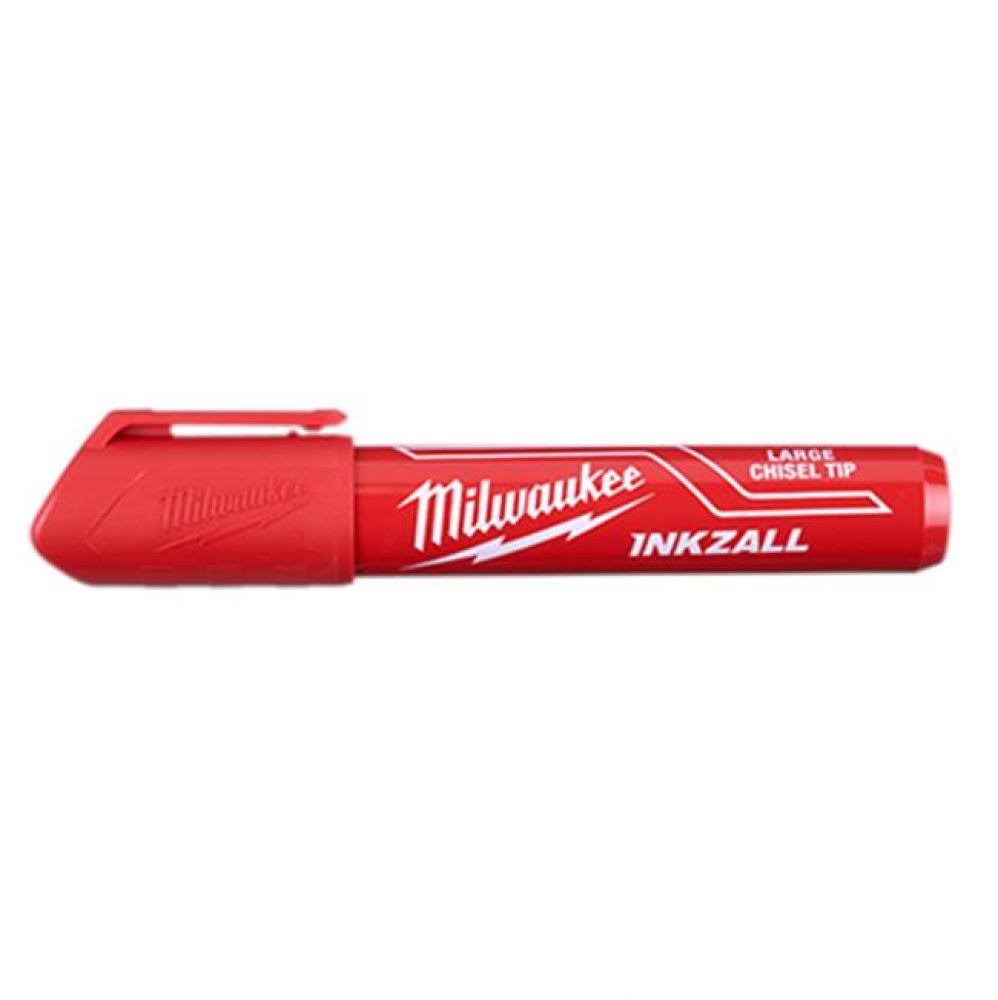 Inkzall (12) Large Chisel Tip Red Marker