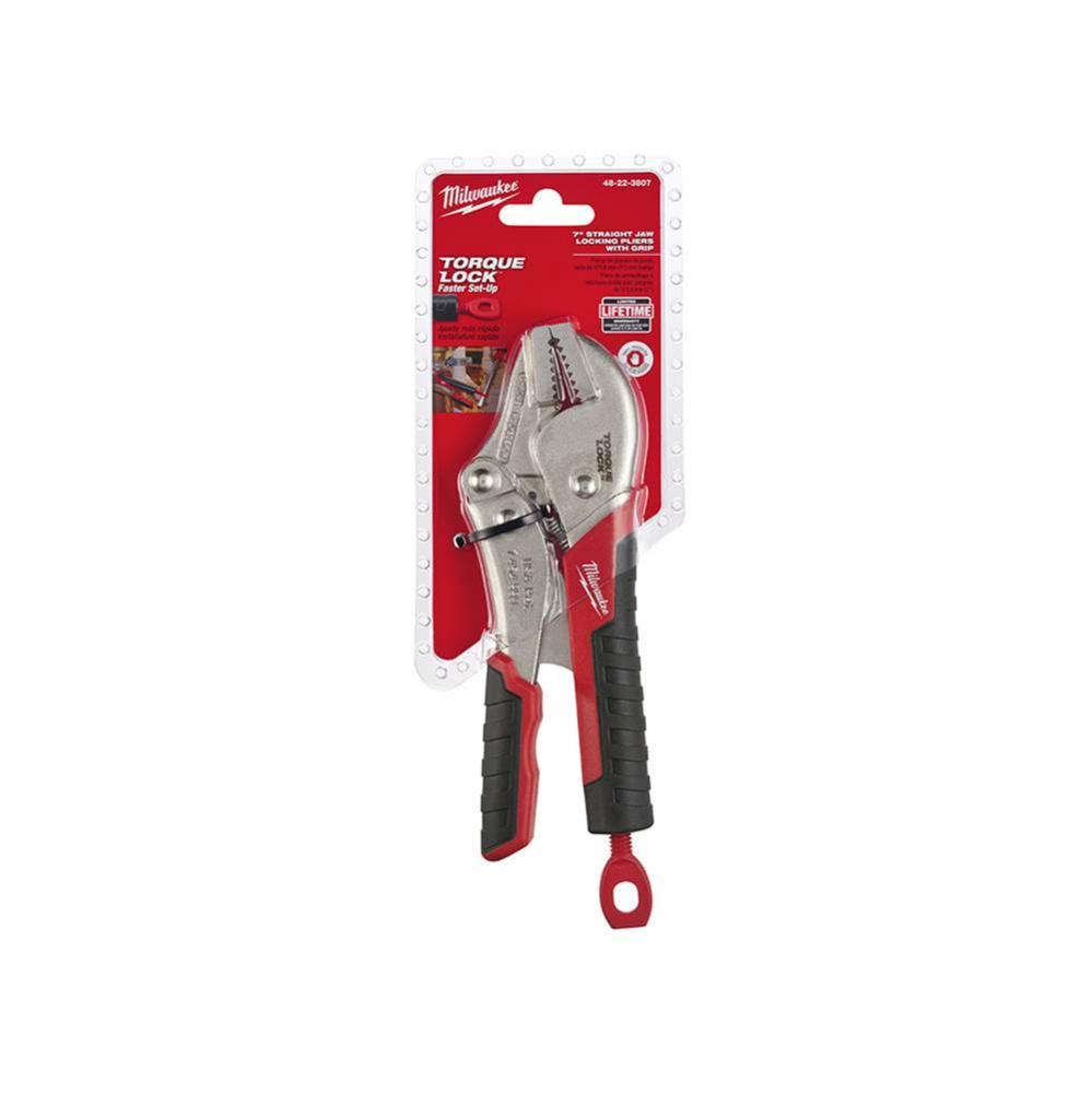 7'' Torque Lock Straight Jaw Locking Pliers With Grip