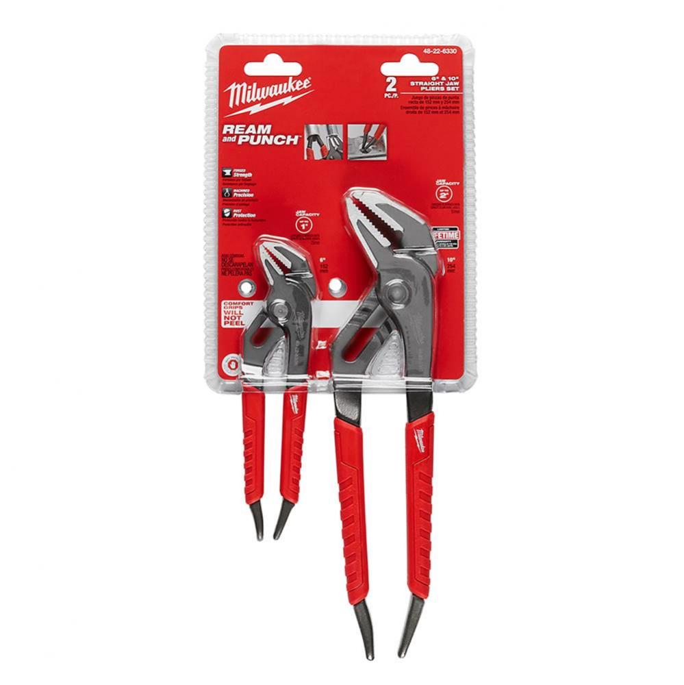 6'' And 10'' Comfort Grip Straight Jaw Pliers Set