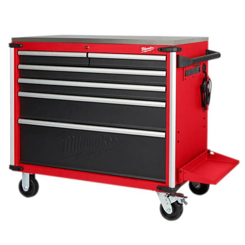 40'' 6-Drawer Mobile Work Station W/ Stainless Steel Top