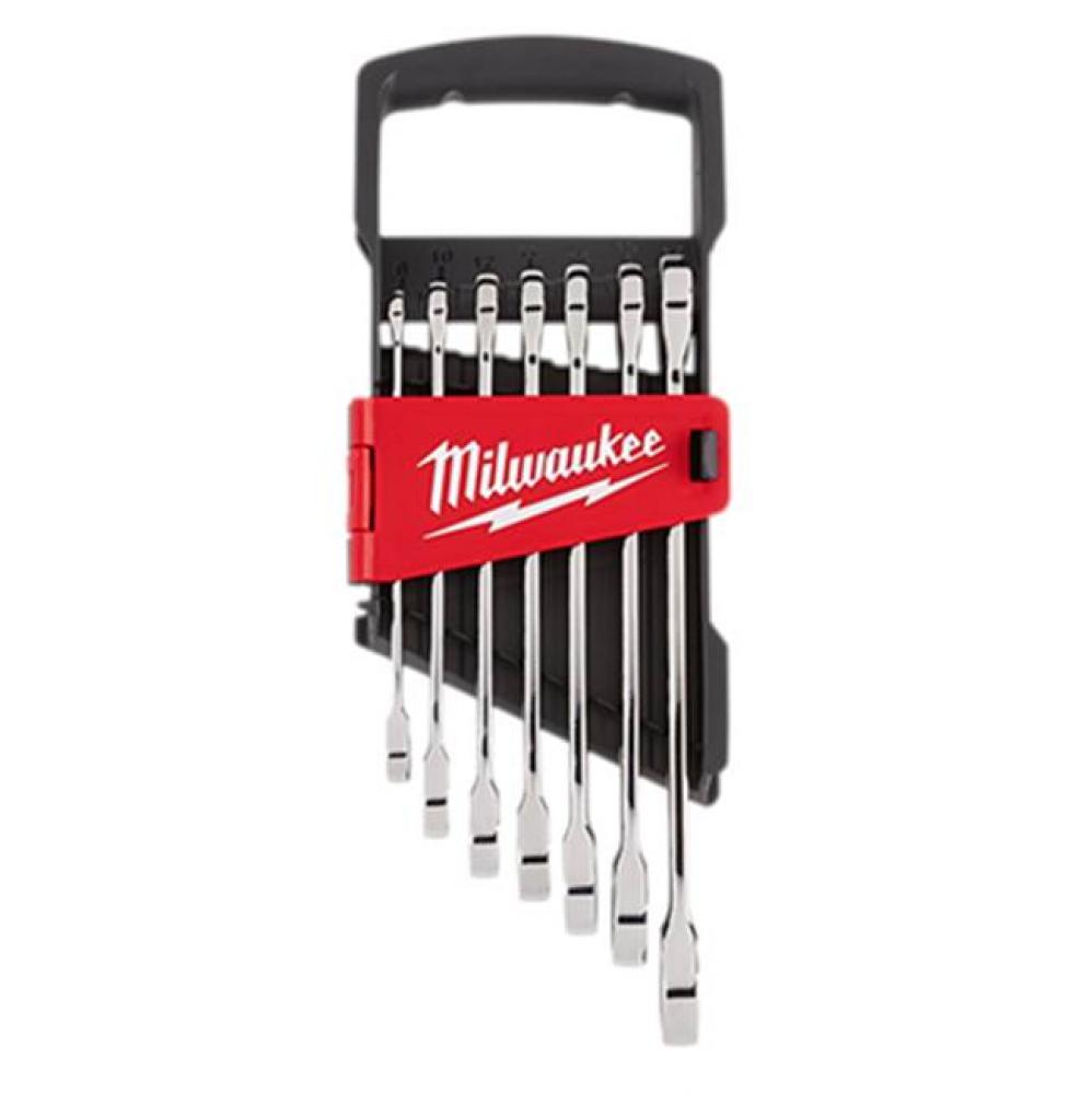 7Pc Ratcheting Combination Wrench Set - Metric