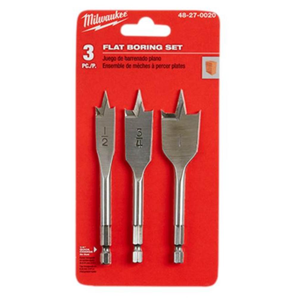 (6) 3Pc Stubby Flat Boring Set