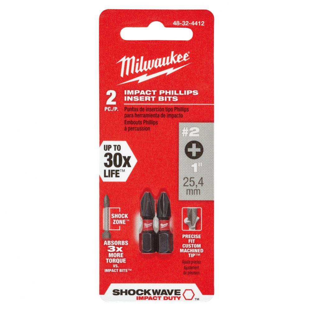 Shockwave Insert Bit Phillips No.2 - 2Pk