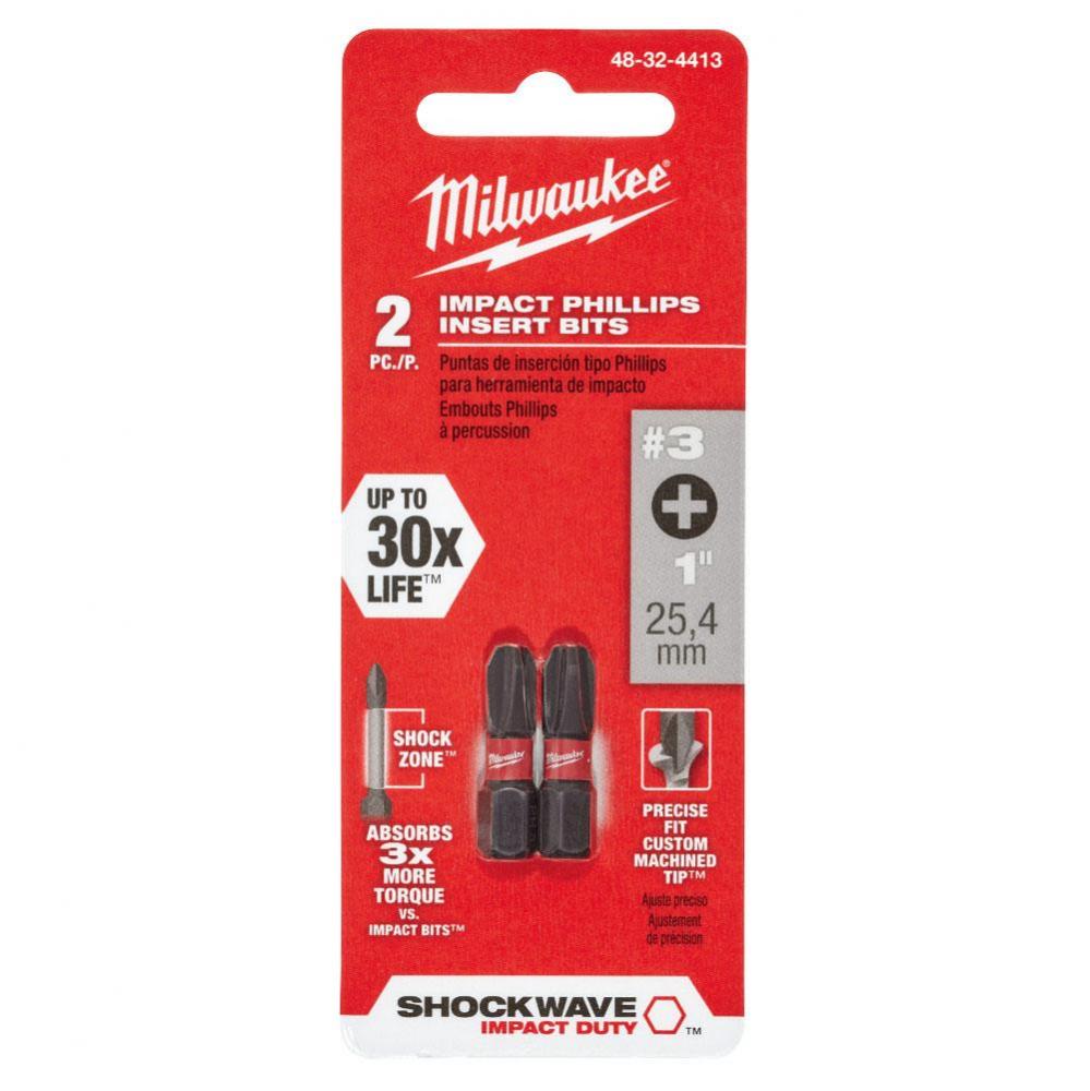 Shockwave Insert Bit Phillips No.3 - 2Pk