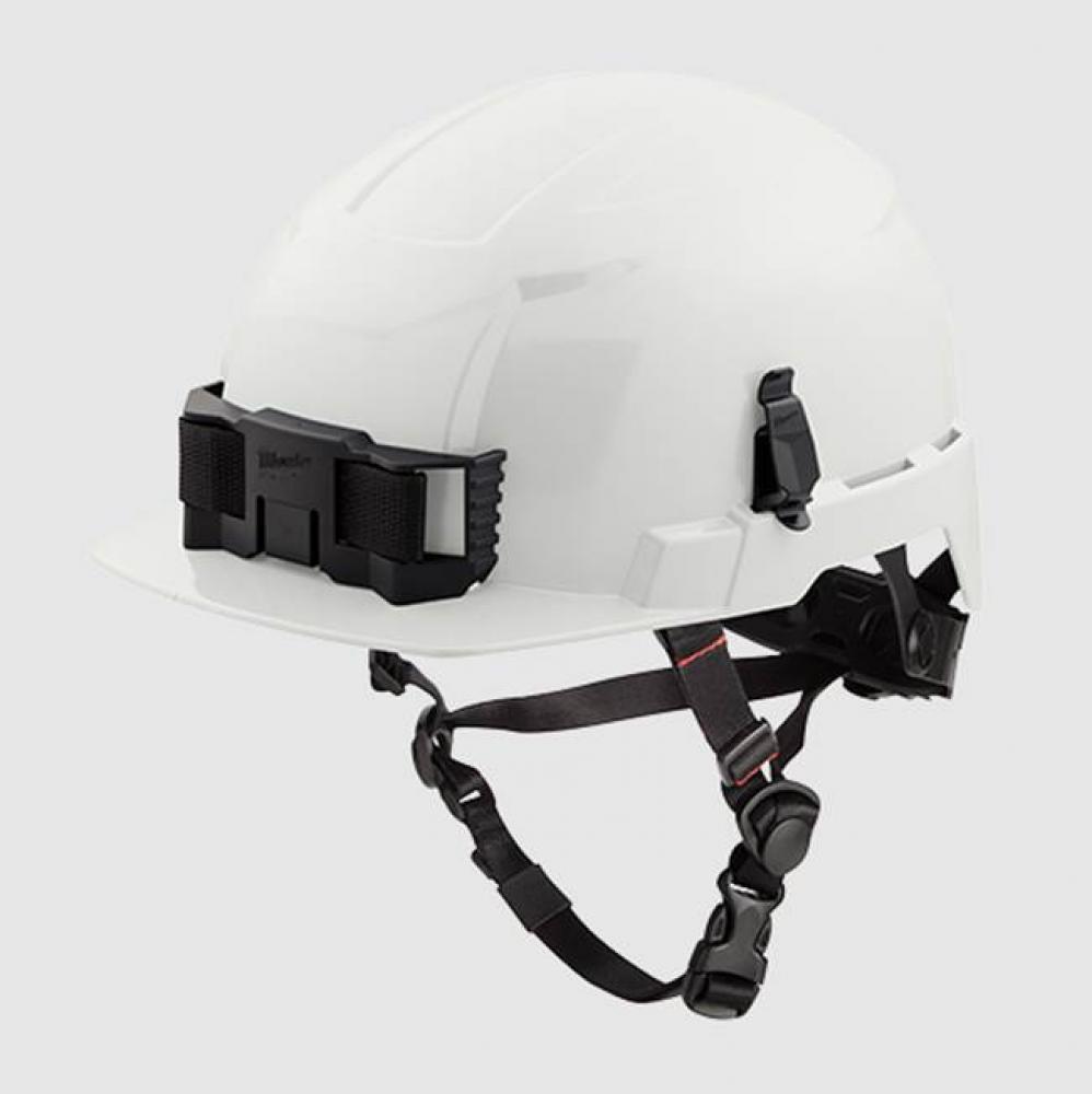 White Front Brim Helmet With Bolt - Class E