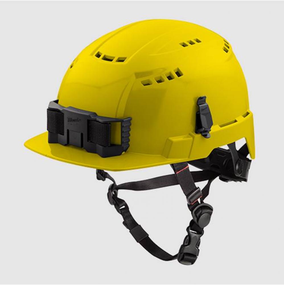 Yellow Front Brim Vented Helmet With Bolt - Class C