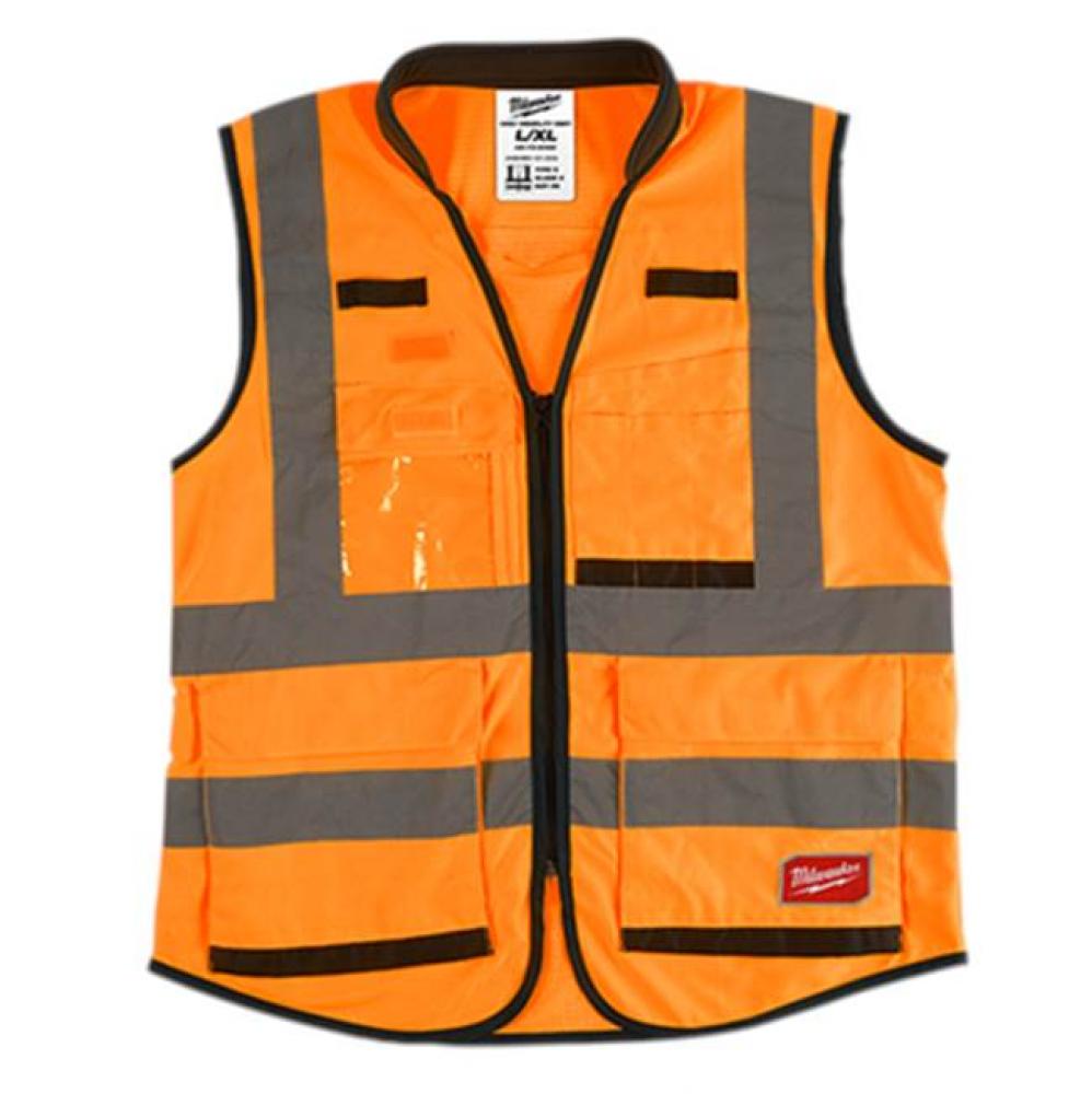 High Visibility Orange Performance Safety Vest - Xxl/Xxxl