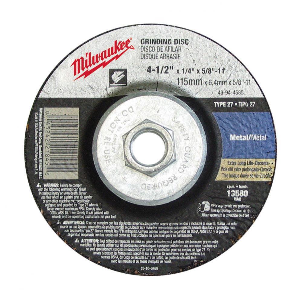 9'' x 1/4'' x 5/8-11'' Grinding Wheel (Type 27)