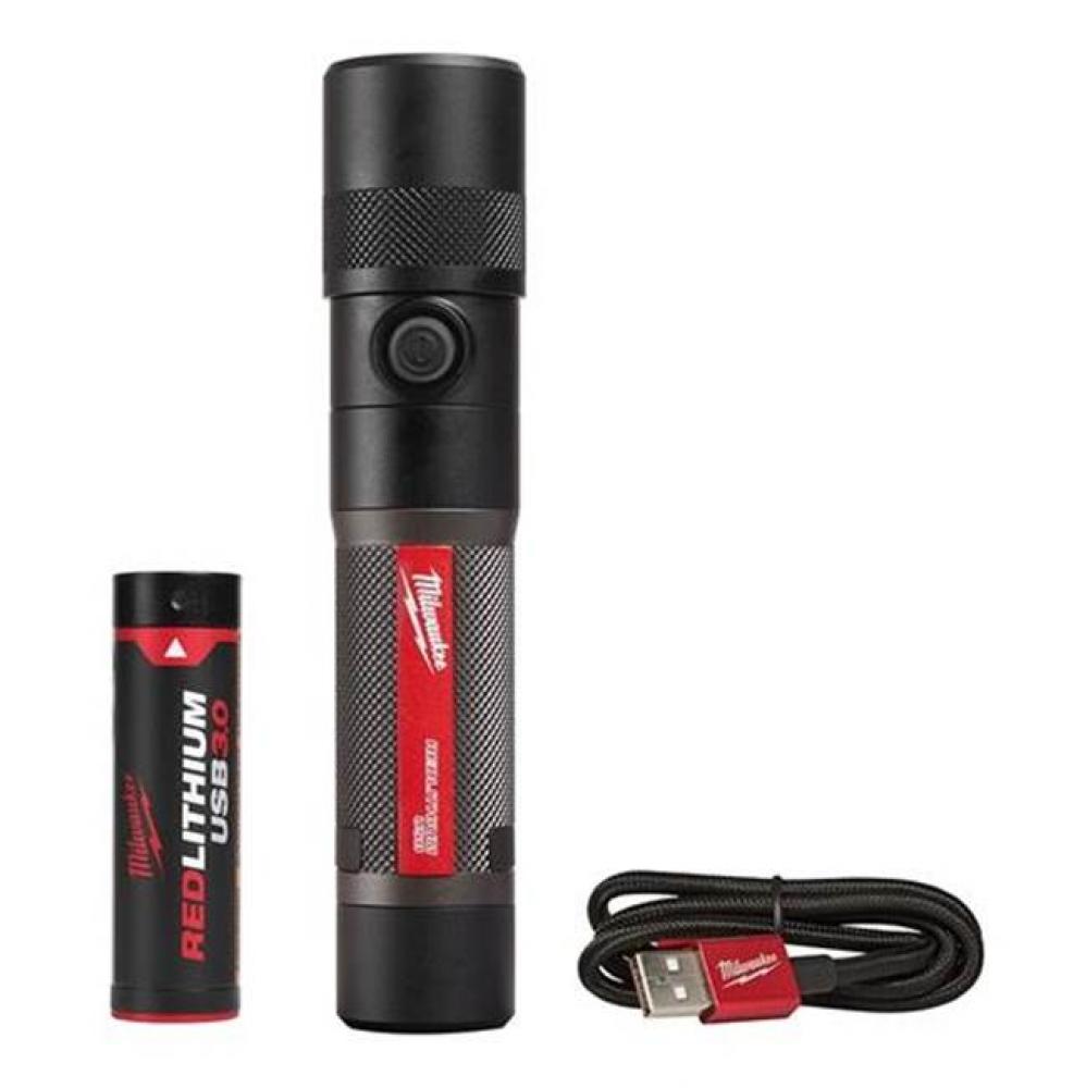 Usb Rechargeable 1100L Twist Focus Flashlight