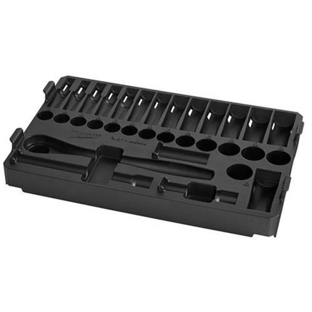 32pc 3/8'' Drive Metric Ratchet and Socket Tray