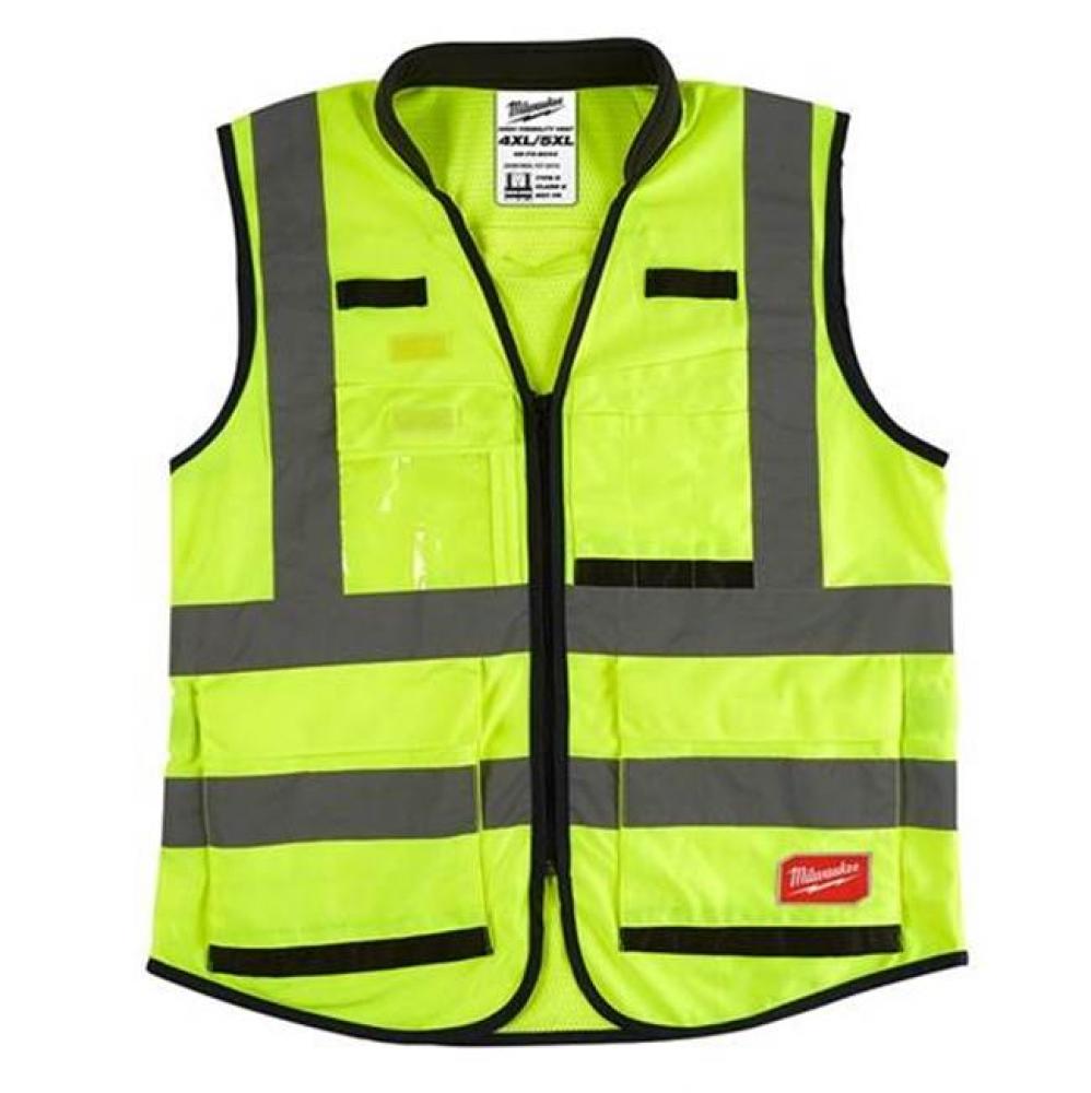 High Visibility Yellow Performance Safety Vest - 4X/5X