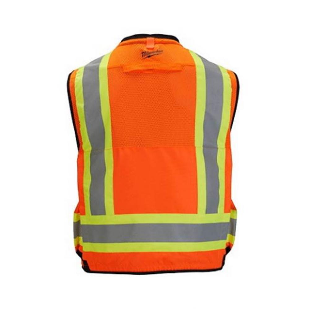 Class 2 Surveyor High Visibility Orange Safety Vest - L/Xl