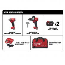 Milwaukee Tool 2999-22 - M18 Fuel 2-Tool Hammer Drill And Surge Hydraulic Driver Combo Kit
