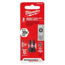 Milwaukee Tool 48-32-4411 - Shockwave Insert Bit Phillips No.1 - 2Pk