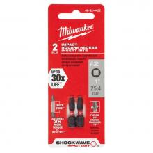Milwaukee Tool 48-32-4422 - Shockwave Insert Bit Sq Recess No.2 - 2Pk