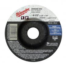Milwaukee Tool 49-94-4580 - 4-1/2'' x 1/4'' x 7/8'' Grinding Wheel (Type 27)