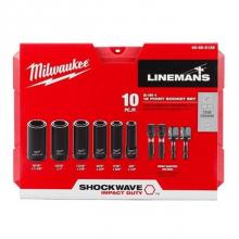 Milwaukee Tool 49-66-5125 - 10PC SHOCKWAVE Impact Duty Lineman's 2-in-1 12PT Socket Set