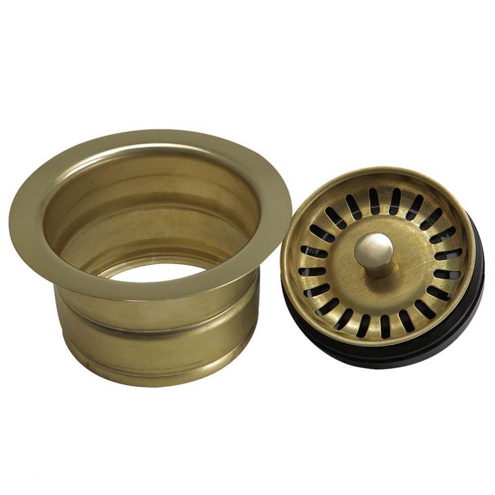 3.5 Inch Extended Flange Disposal Kitchen Drain Brass