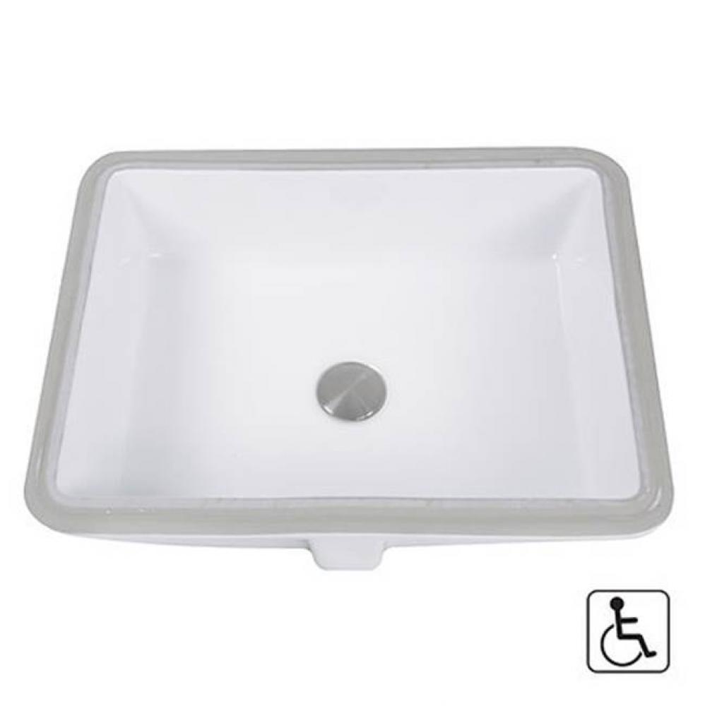 17 Inch X 13 Inch Undermount Um-17X13-W Rectangle Ceramic Sink In White