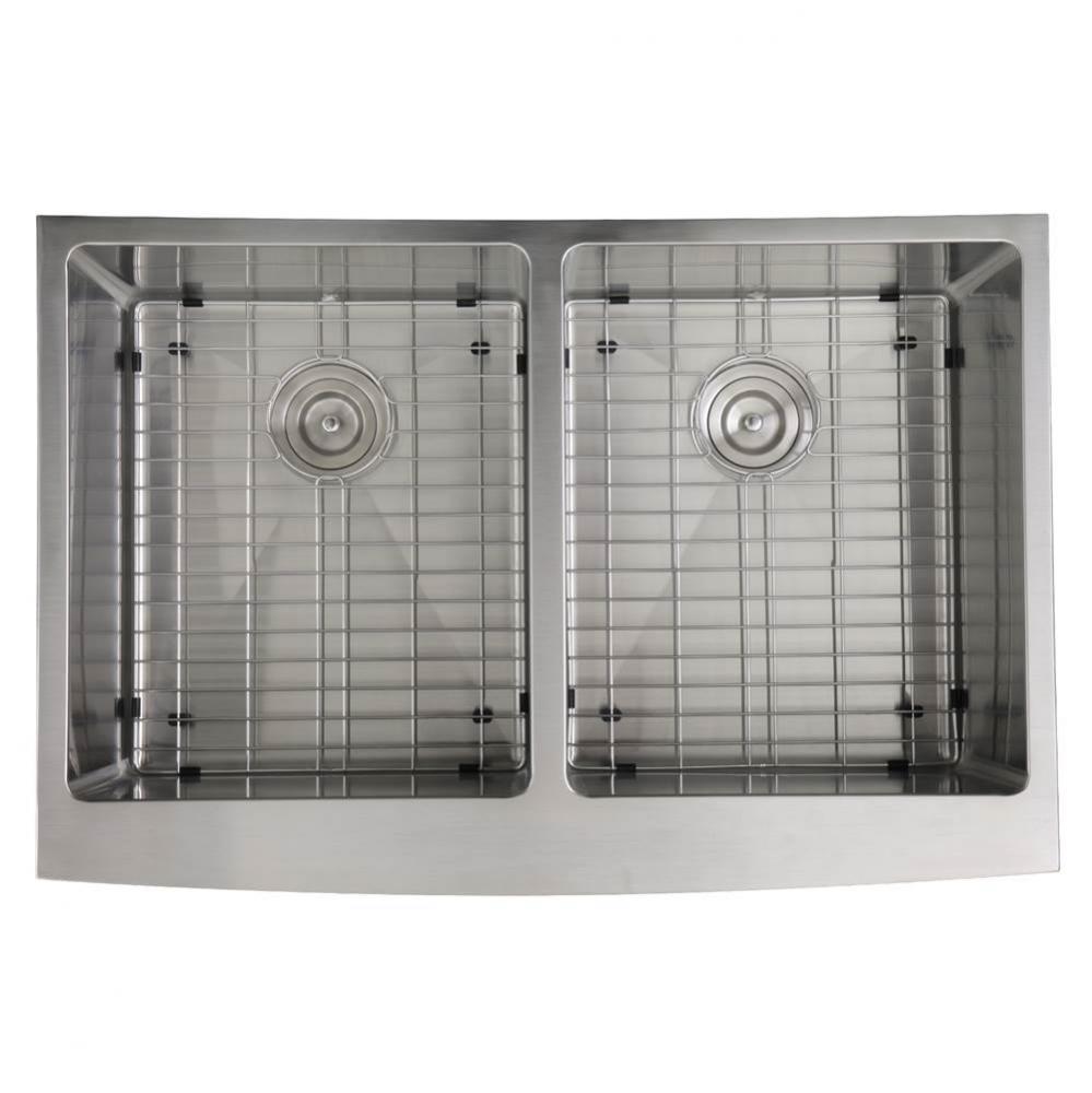 33 Inch Double Bowl Farmhouse Apron Front Stainless Steel Kitchen Sink
