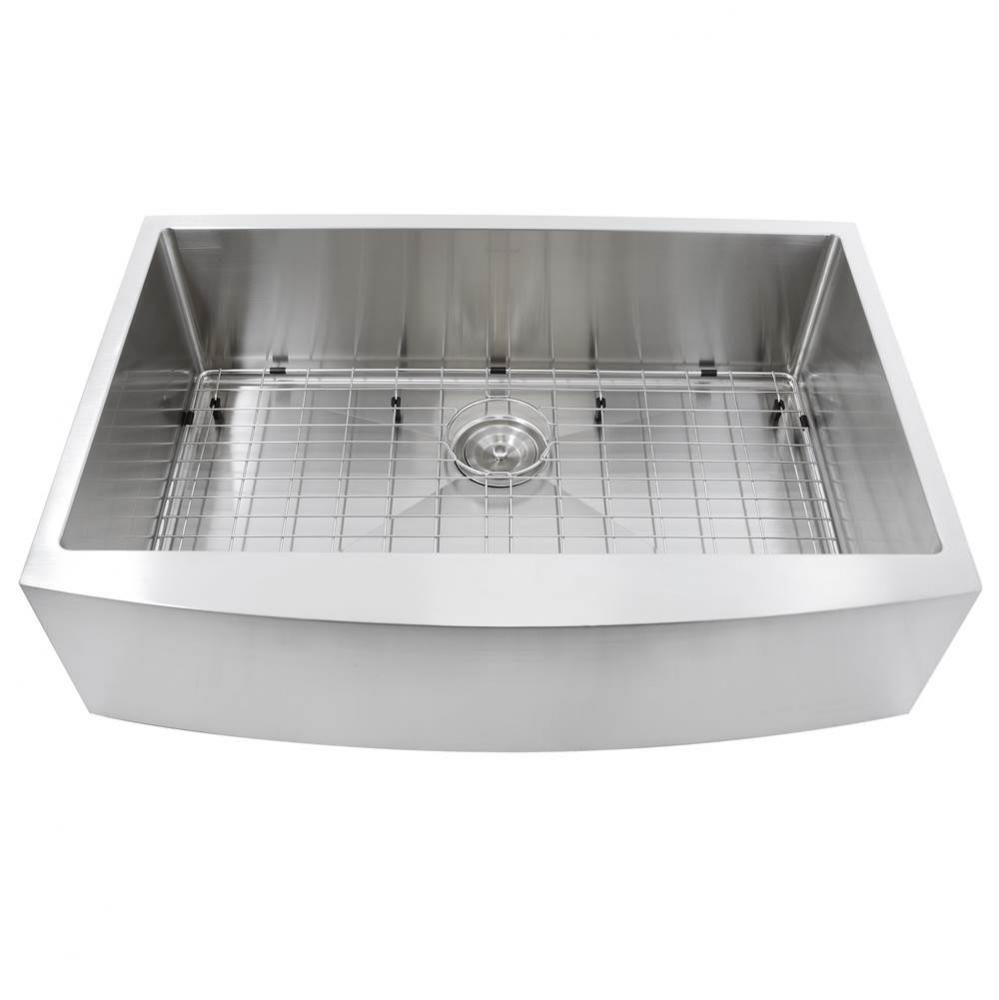 33 Inch Pro Series Small Radius Farmhouse Apron Front Stainless Steel Sink