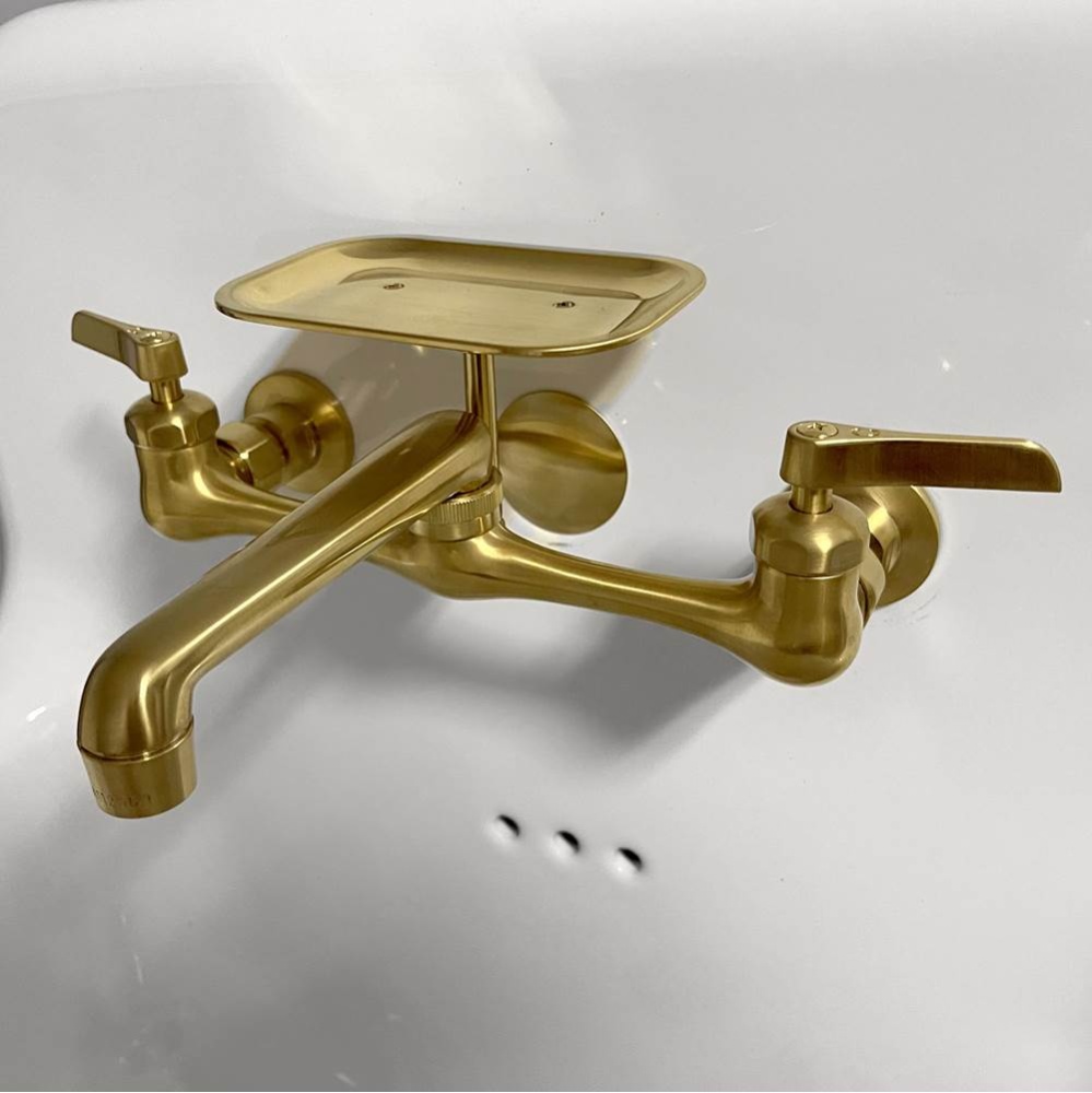 Victorian Collection Sink Faucet With Hole Cover In Satin Brass