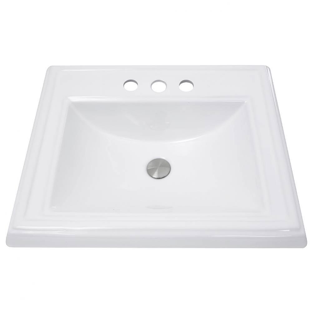 23 Inch Rectangular Drop-In Ceramic Vanity Sink