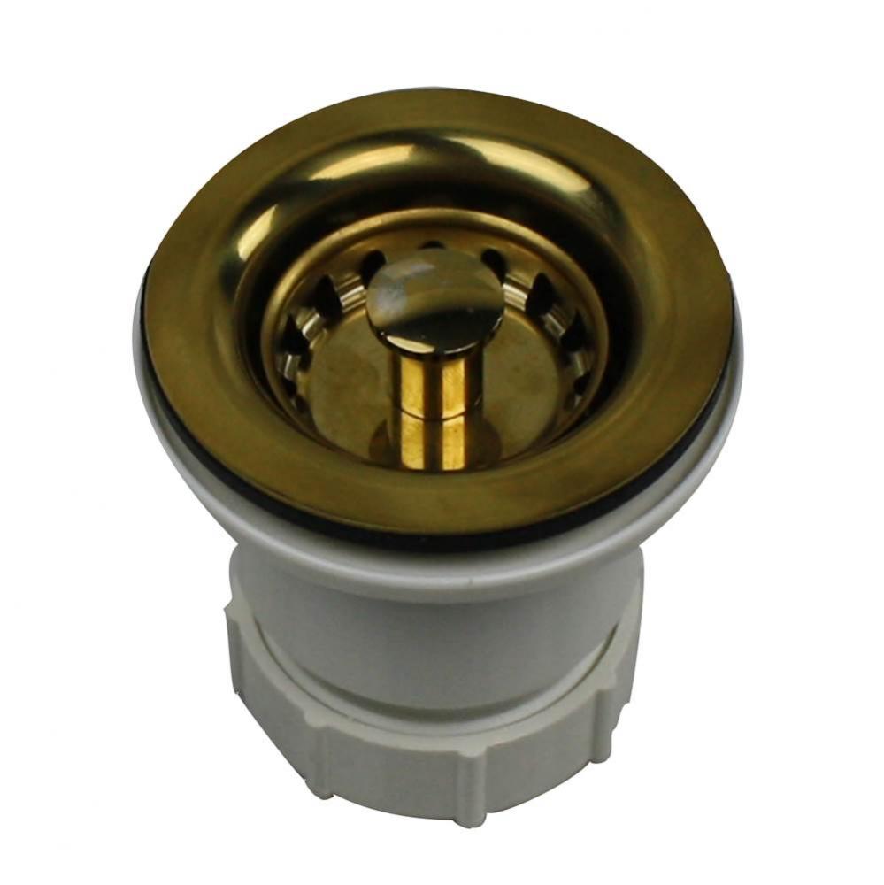 2.75 inch Junior Duo Bar Sink Drain In Polished Brass