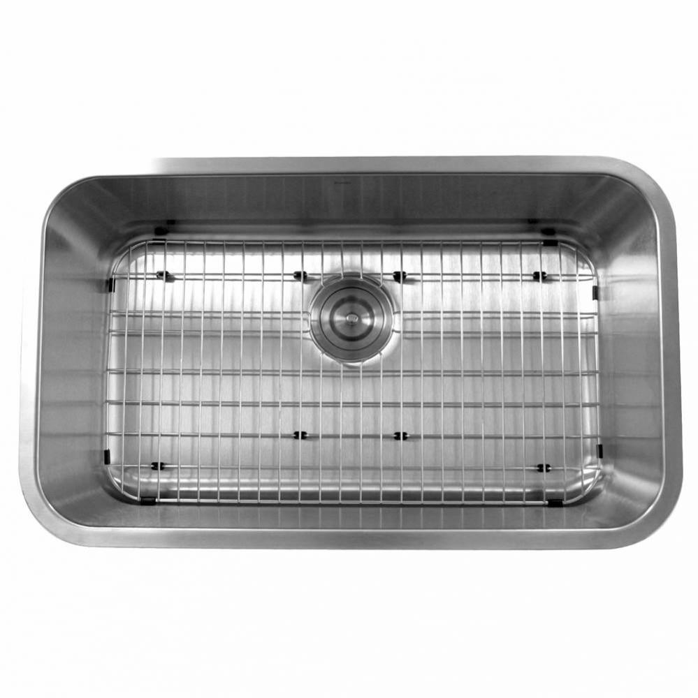 30 Inch Large Rectangle Single Bowl Undermount Stainless Steel Kitchen Sink, 10 Inches Deep