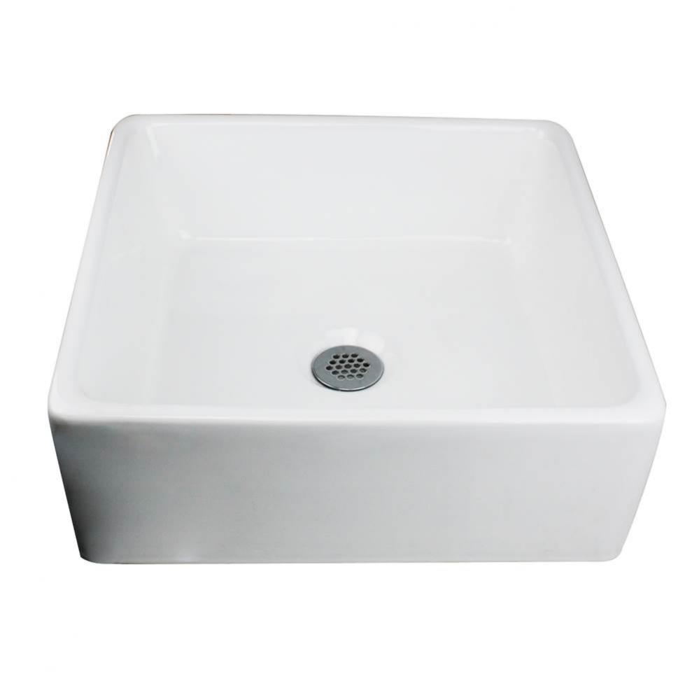 Square White Vessel Sink