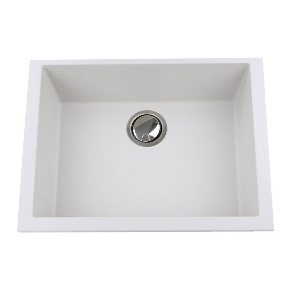 Small Single Bowl Undermount Granite Composite White